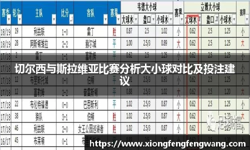 切尔西与斯拉维亚比赛分析大小球对比及投注建议